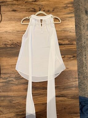 White Halter Neck Tie-Back Top